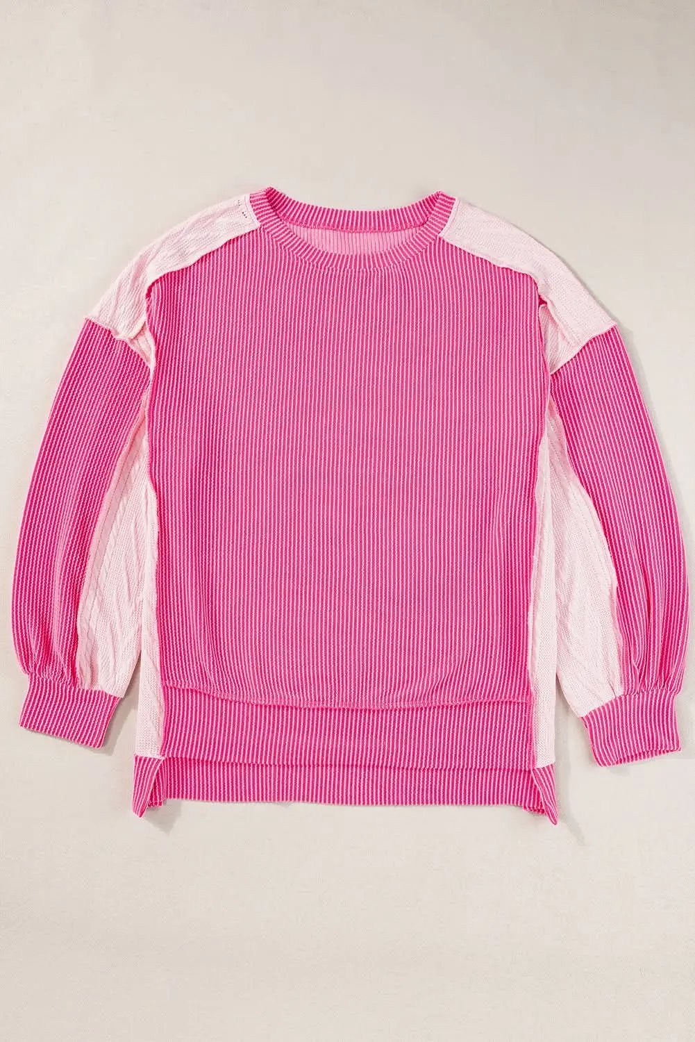 Chic colorblock cable knit sweatshirt - Love Salve